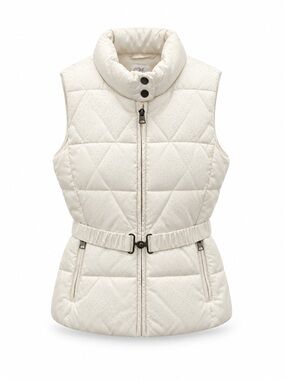 The Children's Place Cream Quilted Belted Puffer Vest